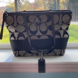 Coach Signature Stripe Tote